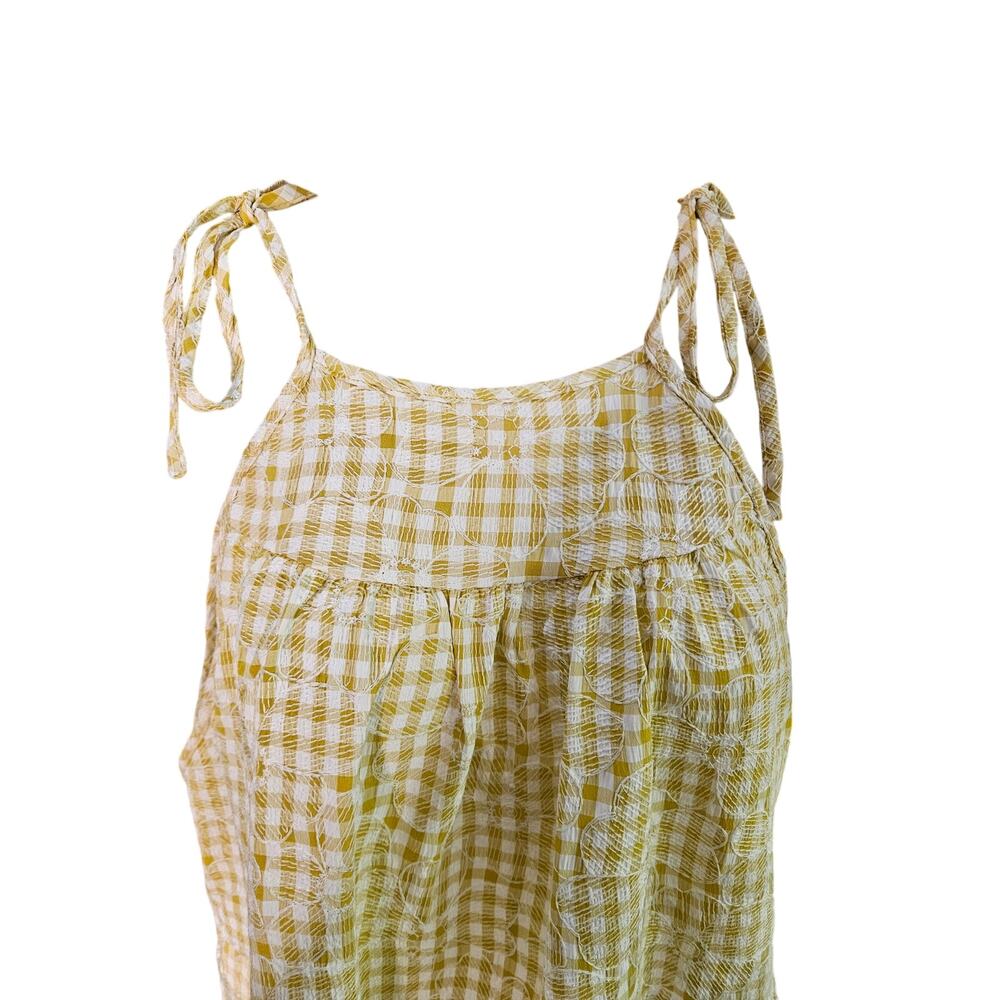 En Saison Embroidered Kanika Mini Dress Sz M Yellow White Daisy Floral - Picture 4 of 9